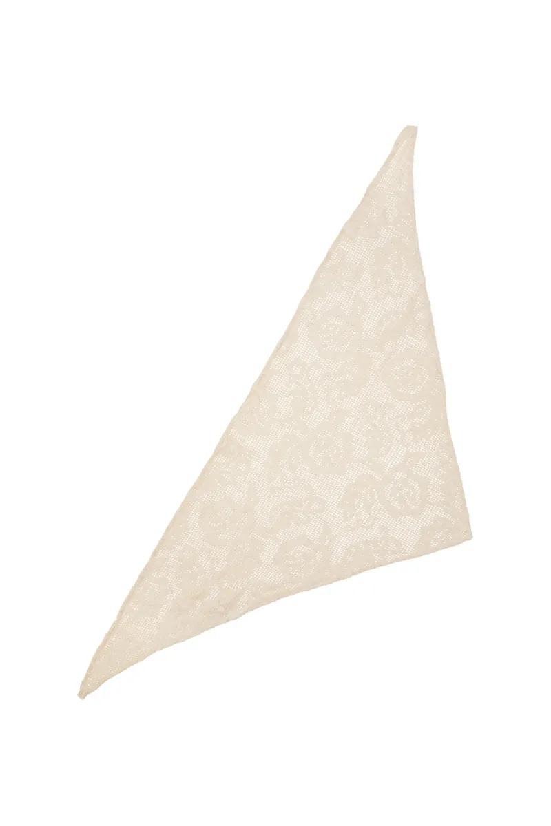 Croflora Triangle Scarf, Birch White