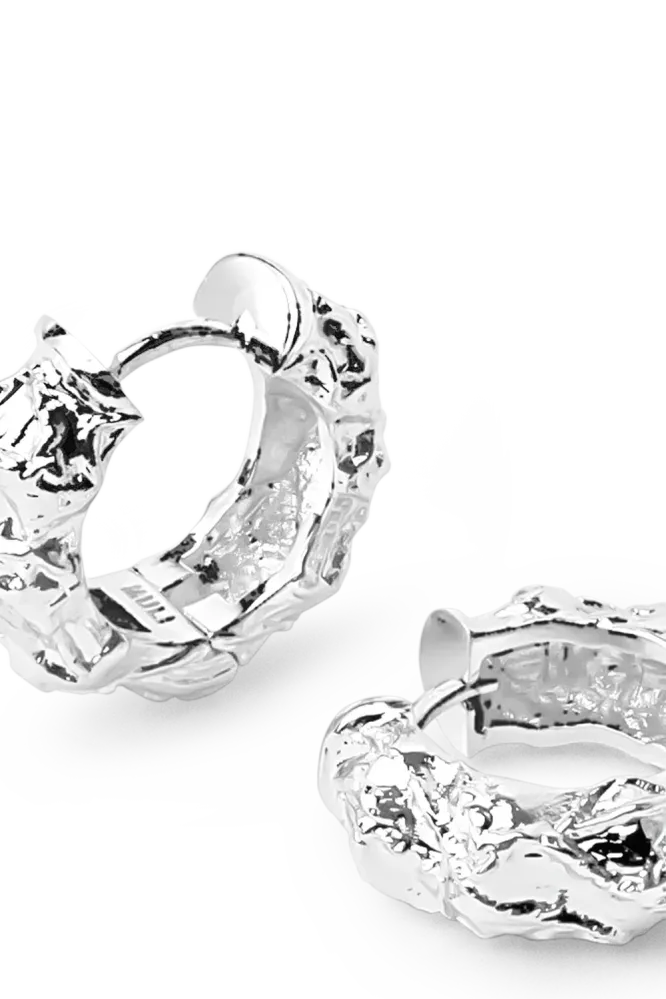 Hammered Hoops, Silver