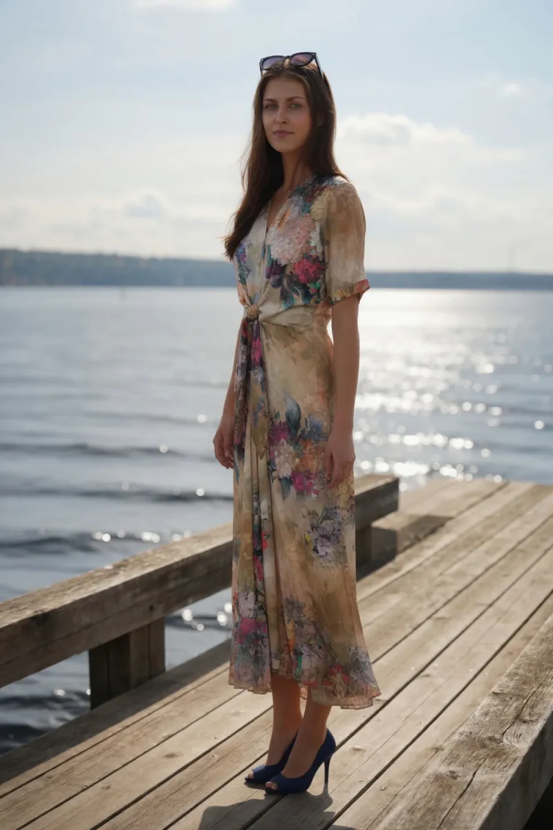 Faye Dress, Gold Blossom